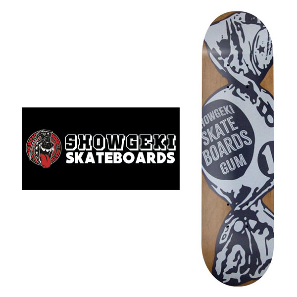 SHOWGEKI SKATEBOARDS GUM DROPS BROWN KIDS 6.875" x 26.125" ショウゲキ スケートボード スケート デッキ キッズ Kids SKATE DECK SK8 スケボー 板 ストリート パーク FLAKE フレイク