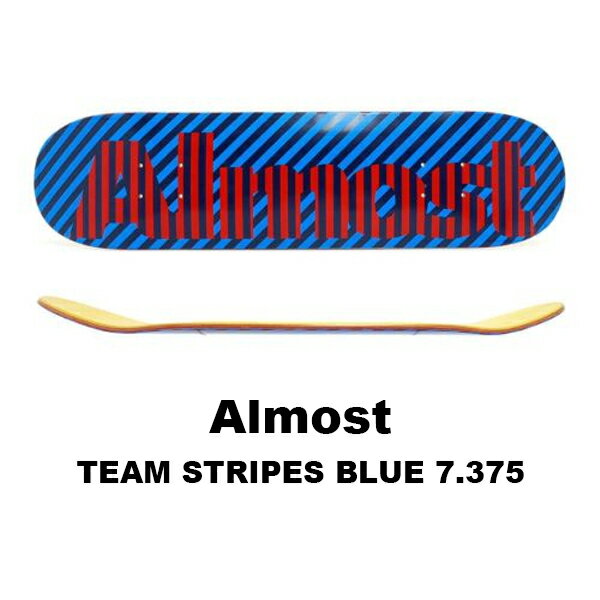 ALMOST DECK TEAM STRIPES BLUE 7.375 オールモスト デッキ キッズ スケートボード スケート デッキ SKATE DECK SK8 スケボー 板 ストリート パーク