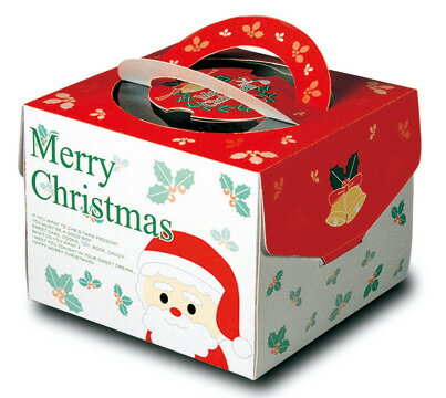 ケーキボックス│デコレーション│プレゼント│ラッピング│用品│箱│お菓子作り│手作り│クリスマス│製菓用品XK5200デコレーションボックス6号（サンタ）トレー付き　5枚セット★クリスマス2010★ケーキボックス│デコレーション│プレゼント│ラッピング│用品│箱│お菓子作り│手作り│クリスマス│製菓用品