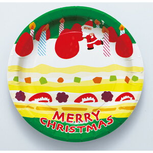 PT315 紙皿8枚入 クリスマスケーキラッピング 用品 袋 プレゼント 包装 お菓子 手作り 製菓用品