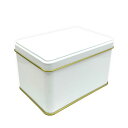 LP角缶 74×109×H70mm(ホワイト) 20個入 クッキー缶 プレーン缶 角缶 製缶 クッキー用缶 ブリキ缶 ギフト缶 ZAP033-20