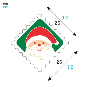 クリスマス2019 MU04クリスマスシール 100枚 スタンプサンタ メール便対応メール便対応個数：5個までクリスマス・シール・ケーキ・手作り・ハンドメイド・お菓子・飾り・かざり・デコレーション・業務用・ラッピング