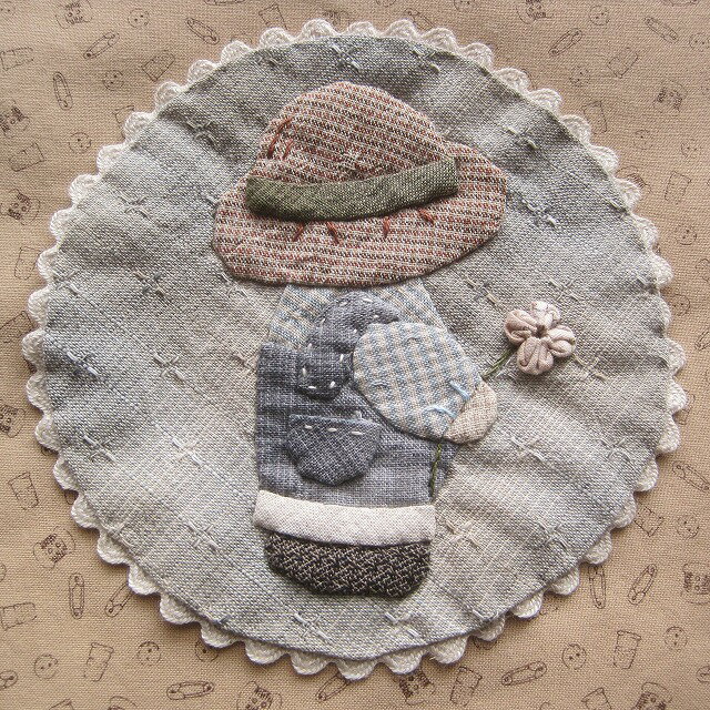 マザーズドリーム　パッチワークキット　アップリケモチーフ　ビリー君とお花　kit82メール便対応商品