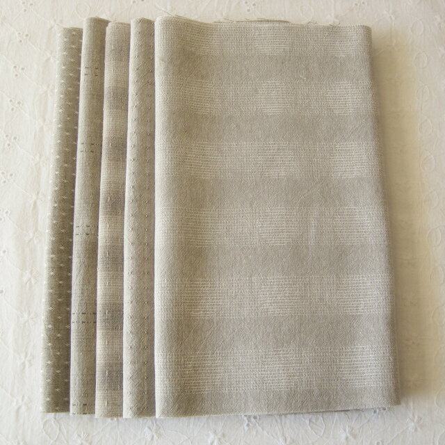 パッチワーク生地 国産先染めチェック 同系色5枚セット カットクロスセット グレー系 sakizome103 メール便対応商品 3