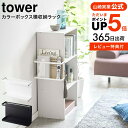 お得な3日間！28.29.30は全品ポイントUP！ 山崎実業 tower ホワイト/ブラック 5664 5665 送料無料 / ティッシュ リモコン 雑誌 小物 収納 カラーボックス 横 取り付け 簡単 トスカシリーズ yamazaki