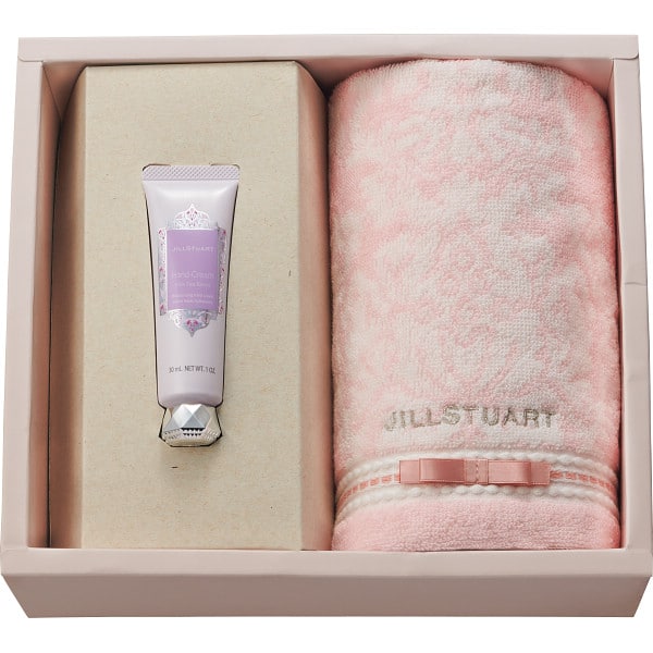P2倍★7/25は抽選で最大100％Pバック！ジルスチュアート ハンドクリーム30g＆フェイスタオルセット J-45 / タオル セット ブランド コスメ ギフト セット お返し 写真入り メッセージカードのサムネイル