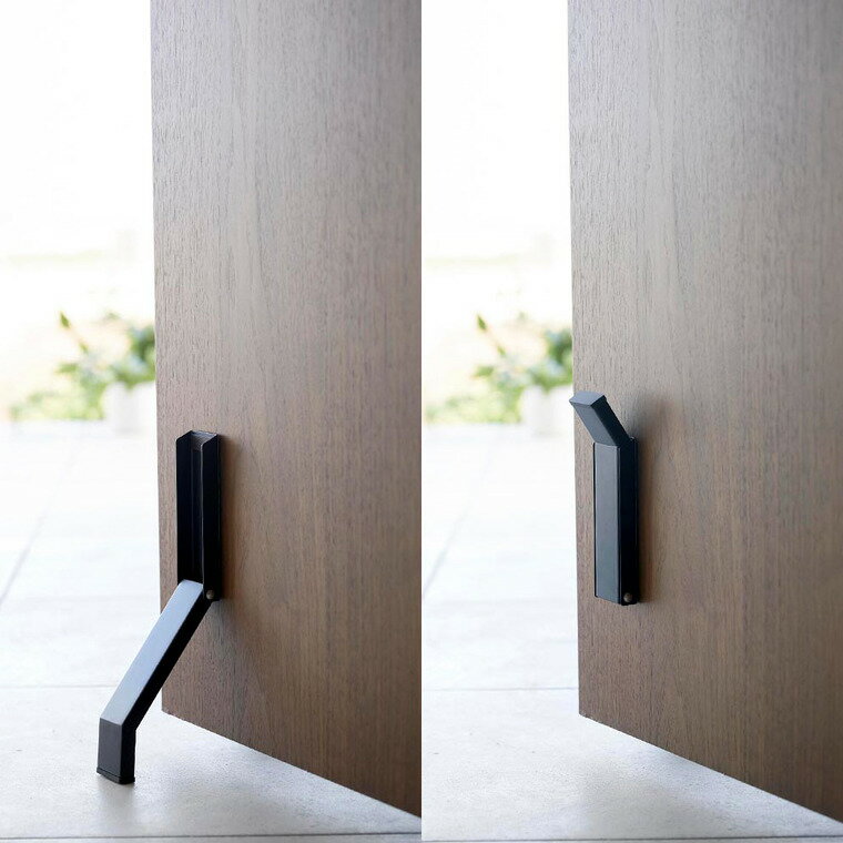 (土・日発送可) [ テープで貼りつける折り畳みドアストッパー タワー ] 山崎実業 公式 tower 3722 3723 ホワイト ブラック / 玄関ドア 玄関扉 木製ドア 木製扉 片足 簡単操作 折りたたみ 収納 ドア止め タワーシリーズ yamazaki JGS 最強配送 送料無料