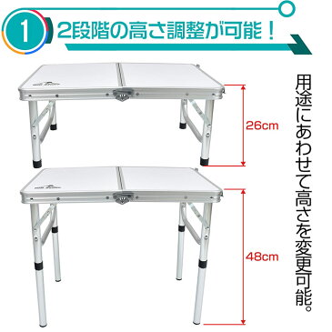 *4日から全品5%offクーポン*ローテーブル 折りたたみ テーブル アウトドア ミニ 60cmx40cm 軽量 2段階 高さ調整 コンパクト 2つ折り キャンプ ad257