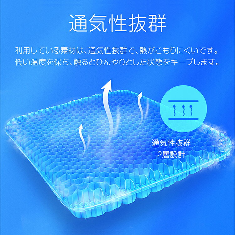 【7/4〜7/10全品クーポン!】ジェル クッション 5個セット カバー付き 快適 通気性抜群 ひんやり 快適 涼しい ジェル クッション ゲルクッション 衝撃吸収 保護 座布団 デスクワーク 体圧分散 ドライブ 対策 座布団 ベンチ スポーツ観戦 サポートクッション 腰 ny247-5set [3]