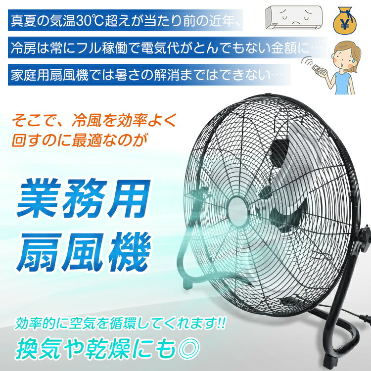 【最大半額全品クーポン】業務用扇風機 工業扇 工業用扇風機 扇風機 48cm 3枚羽根 ...