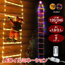 \★30日・1日限定!全品5%OFFクーポン★/イルミネーション 遠隔リモコン付き ライト クリスマス シーズン サンタクロース クリスマスツリーデコレーション...
