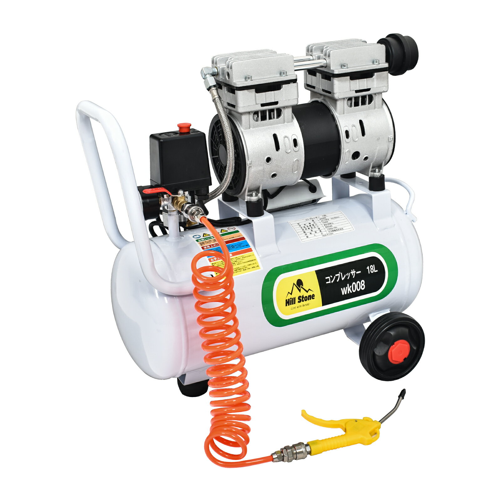 楽天市場】kenoh 静音 オイルレスエアーコンプレッサ 30lの通販