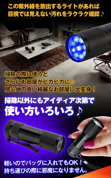 【終了間近!全品3%OFFクーポン】紫外線 懐中電灯型 ブラックライト led ハンディライト 見える 掃除 トイレ ペット 釣り 宝石鑑定 ジェルネイル硬化 汚れ確認 zk173