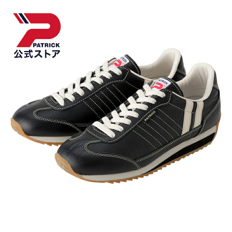 【公式】 PATRICK パトリック MARATHON-L マラソン レザー ブラック 98701 定番 日本製 スニーカー シューズ 靴 メンズ レディース ユニセックス ローカット BLACK 革 レトロ クラシック レトロランニング レトラン カジュアル シンプルのサムネイル