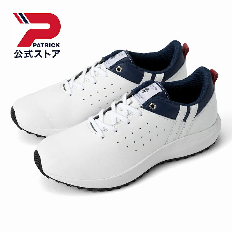  PATRICK パトリック CHATEAU-CP/L シャトー カップ レザー ホワイト ネイビー G4002 ゴルフ 日本製 ゴルフシューズ シューズ 靴 メンズ レディース ユニセックス ローカット WHTIE NAVY レザー 革 グリップ スパイクレス カジュアル シンプル