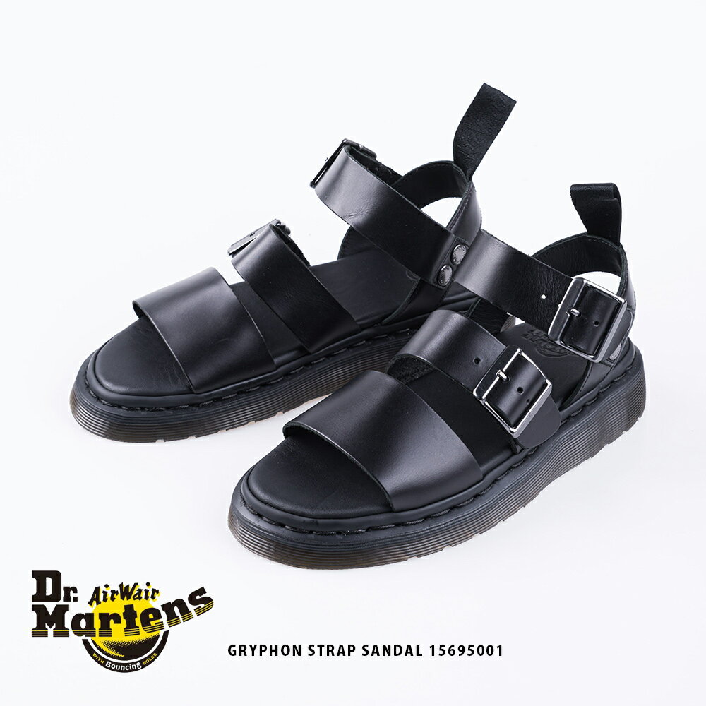 【限界値引き 在庫一掃セール開催中】【Dr.Martens】ドクターマーチン グリフォンストラップサンダル GRYPHON STRAP SANDAL 15695001 レディース 23cm 24cm 25cm 25.5cm 本革 ベルト BRANDO 【■】