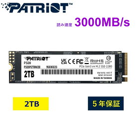 Patriot Memory P320 2TB M.2 2280 PCIe Gen3x4 NVMe SSD_Internal Solid State Drive_内蔵型/ノートパソコン ノートPC _P320P2TBM28