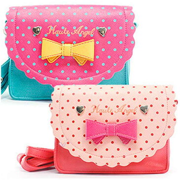 ショルダーバッグ キッズ 子供 女の子 バッグ リボン ドット柄 2WAY ポシェット 斜めがけ 3歳 4歳 5歳 6歳 キッズ かわいい ギフト