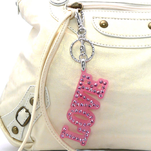 バッグチャーム キッズ 子供 女の子 ラインストーン キラキラ LOVE キーホルダー かわいい バッグ チャーム かわいいバッグチャーム ギフト クリスマスプ...