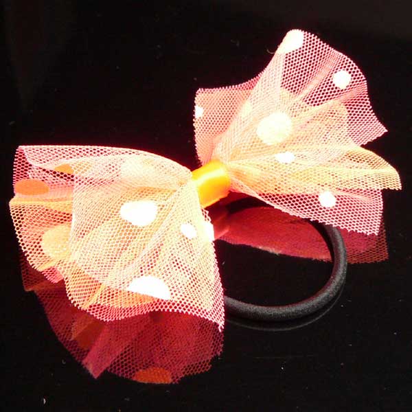 ヘアアクセサリー ヘアゴム キッズ 子供 女の子 髪飾り リボン ドット柄 ネオンカラー キッズ バレエ用品 雑貨 ギフト クリスマスプレゼント 子供 女の子