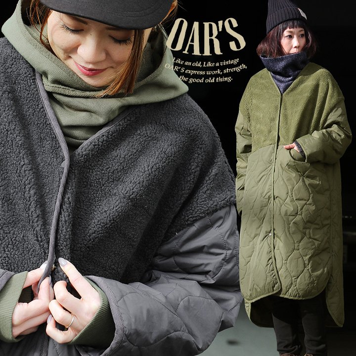 キルティング コート レディース コート ロング ロングコート レディース 中綿コート ボア 切り替え ノーカラー アウター キルティングジャケット 冬 冬服 PATY パティ OAR’S オールズのサムネイル