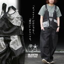 サロペット パンツ ワイド ストレート ベスト 重ね着風 フェイクレイヤード ドッキング デニム ヒッコリー ストライプ 切り替え レディース メンズライク か...