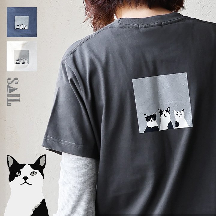 PATY パティ tシャツ 半袖 メンズ レディース しっかり 丈夫 コットン 綿100％ カジュアル 猫 はちわれ 八割れ猫 バ…