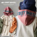 KRIFF MAYER クリフメイヤー パーカー スウェット 長袖 レディース 配色 切り替え フード 刺繍 綿 コットン 裏起毛 肉厚 暖かい ゆったり カジ...