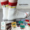 gym master ジムマスター 靴下 くつ下 ソックス 足首 クルーソックス メンズ レディース 配色ライン 刺繍 ワンポイント 裏パイル コットン ポリエ...