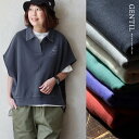 ベスト プルオーバー 半袖 レディース スウェット トレーナー風 シャツ 襟付き プリント 無地 裏毛 綿100 伸縮性 ピグメント 褪せ色 ゆったり 体型カバ...
