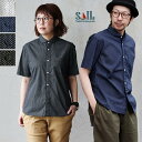 シャツ レディース メンズ 半袖 丸襟 ピンドット ドット 日本製 コットン 綿100% おしゃれ 配色 刺繍 刻印ボタン 夏 プルオーバー 風 アイロン不要 ...