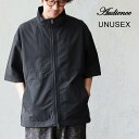 シャツ 5分袖 ジャケット メンズ レディース スタンドネック コットン ナイロン ギャバジン メッシュ 切り替え 通気性 軽い 大きいサイズ 体型カバー カジュアル 夏 パティ Audience オーディエンス