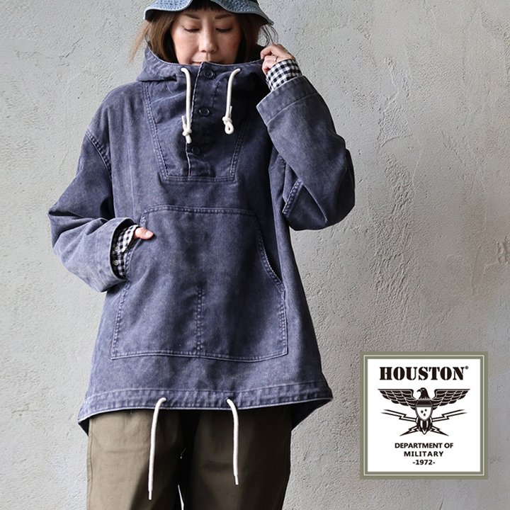 パーカー アノラックパーカー レディース ハイネック コットン ポリエステル コーデュロイ タフ 厚手 しっかり生地 軽い ゆったり 体型カバー 大きいサイズ カジュアル ヴィンテージ 秋 冬 パティ HOUSTON ヒューストン