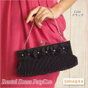 【レンタル】レンタル パーティーバッグ【フラワートリミングクラッチバッグ|ブラック】SunaUna スーナウーナ WORLD ワールドネット レンタル 結婚式 ...