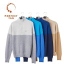 PERFECT TAN パーフェクトタン カシミヤハーフジッププルオーバー レディース ゴルフ ゴルフウェア 婦人服 モックネック ニット セーター サイズM ...