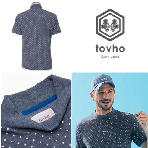 【送料無料】 SALE！ tovho トヴホ メンズ パイルドットモックT 春夏 モックネック UVカット 接触冷感機能 新作 ゴルフ ゴルフウェア 21-113306 セール paulsforgreen-10001932 Pauls for green サンプル画像2