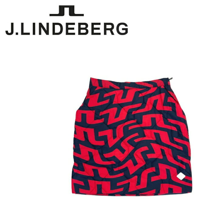 40％OFF！ J.LINDEBERG ジェーリンドバーグ レディース ゴルフウェア スカート キルティング ダウン 中綿 総柄 秋冬 軽量 防寒 防風 38..