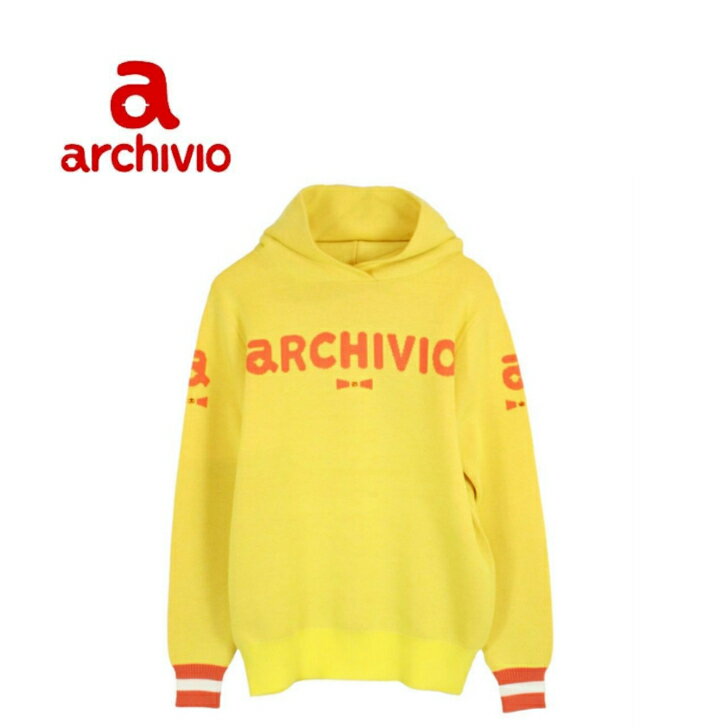 40％OFF！！ archivio アルチビオ レディース ゴルフ ゴルフウェア プルオーバー ニット パーカー ロゴ イエロー ピンク フード 保温性 ストレッチ性 送料無料 A218929 SALE セール