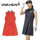 SALE! VIVA HEART ビバハート レディース ゴルフ ゴルフウェア ワンピース ノースリーブ ドットエア 通気性 軽量 撥水性 ストレッチ性 38/...