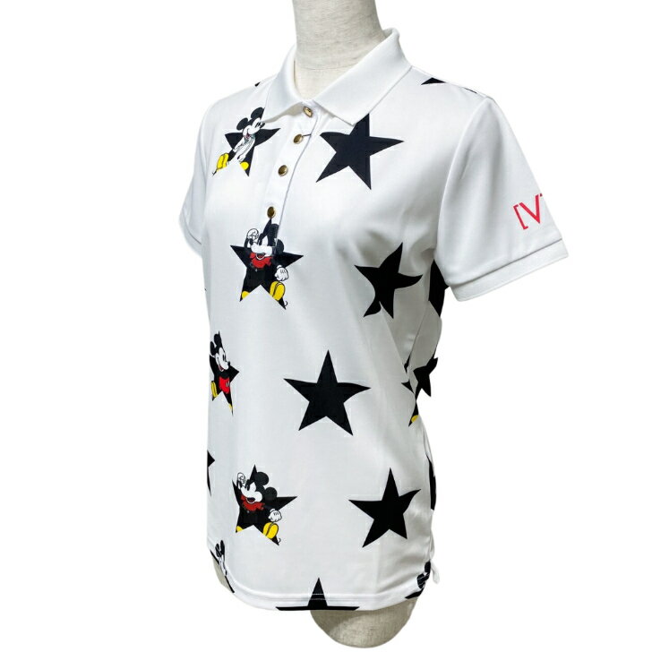 【送料無料】 V12 ブイトゥエルブ MICKEY / STAR POLO ポロシャツ レディース春夏 新作 ゴルフ ゴルフウェア 1/2 M/L V122215-CT39