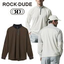 ROCK DUDE ロックデュード ハーフラグランZIPモック メンズ ゴルフウェア モックネック ハーフジップ バイカラー 薄手 ラグラン ストレッチ性 伸縮...
