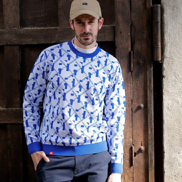 【送料無料】 ROSASEN ロサーセン メンズ モノグラムジャカードエコニット ゴルフウェア ニット プルオーバー モノグラム イージーケア 超軽量 ストレッチ性 伸縮性 快適 48/50 M/L 04419911 044-19911 セール SALE