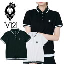 V12 ブイトゥエルブ RIBY POLO レディース ポロシャツ 半袖ポロ ゴルフ ゴルフウェア 裾リブ ストレッチ M/L 送料無料 V122410-PL1...