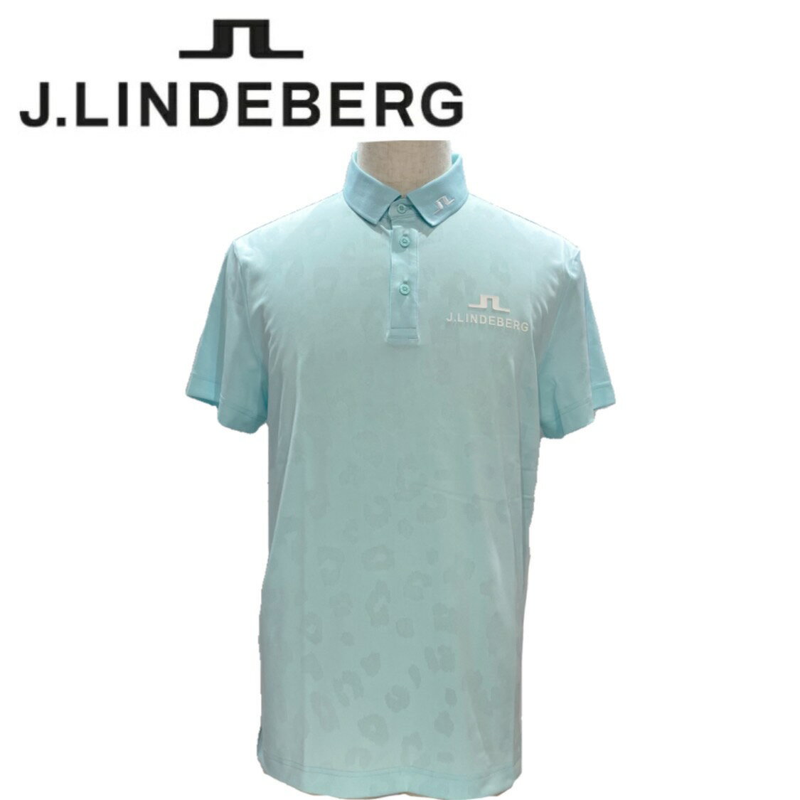 ジェイリンドバーグ J.LINDEBERG Jリンドバーグ メンズ ポロシャツ 半袖ポロ ゴルフ ゴルフウェア レオパード ストレッチ性 吸水速乾 防透け S/M 送料無料 07121461 071-21461