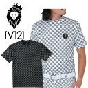 V12 ブイトゥエルブ MONOGRAM MOCK メンズ ゴルフ ゴルフウェア モックネック モノグラム ストレッチ性 吸水速乾性 M/L 送料無料 V122...