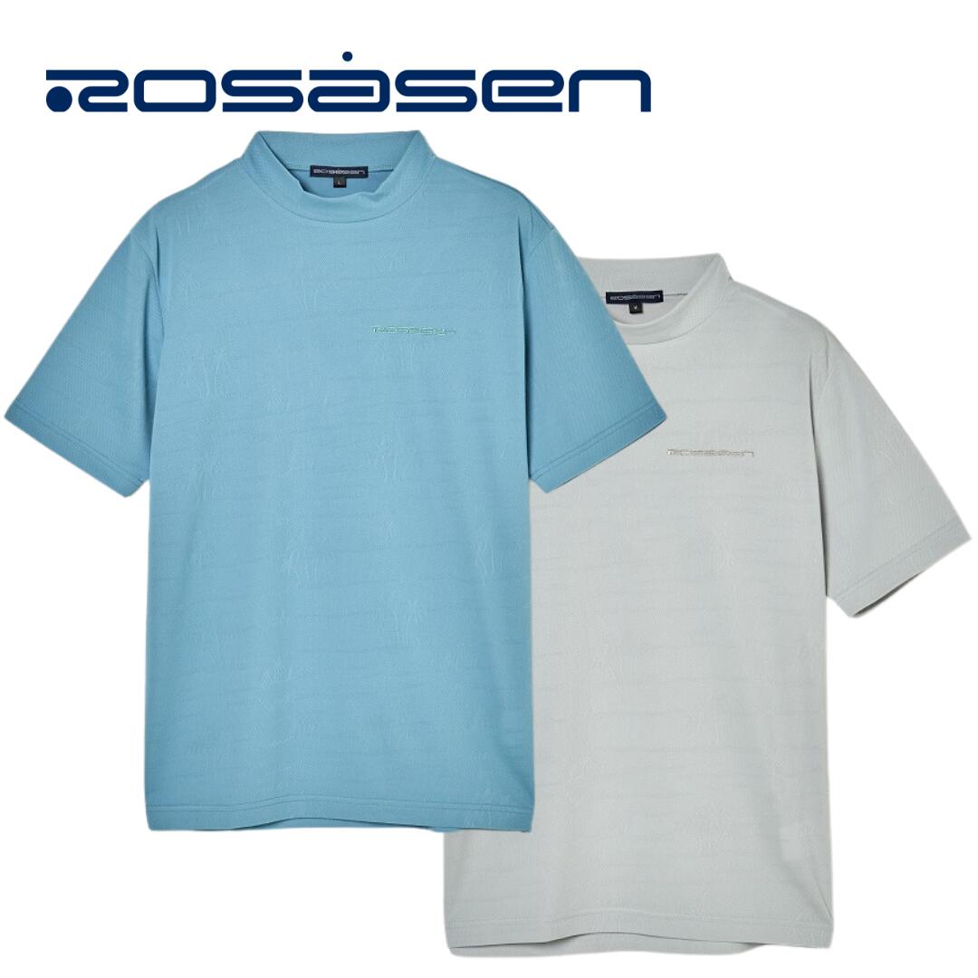 【送料無料】 ROSASEN ロサーセン メッシュジャカード半袖モックネック メンズ ゴルフ ゴルフウェア UVカット 吸水速乾 通気性 M/L/LL 48/50/52 04423543 044-23543 セール SALE