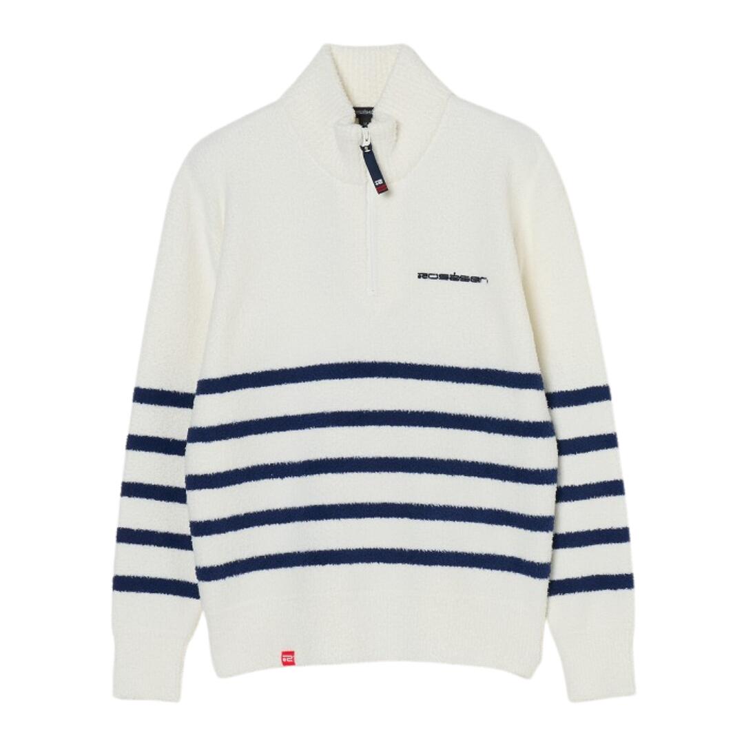 【送料無料】 ROSASEN ロサーセン モールニット ボーダー ハーフジップハイネック レディース ゴルフ ゴルフウェア モックネック 保温 手洗い可能 40/42 M/L 04514013 045-14013