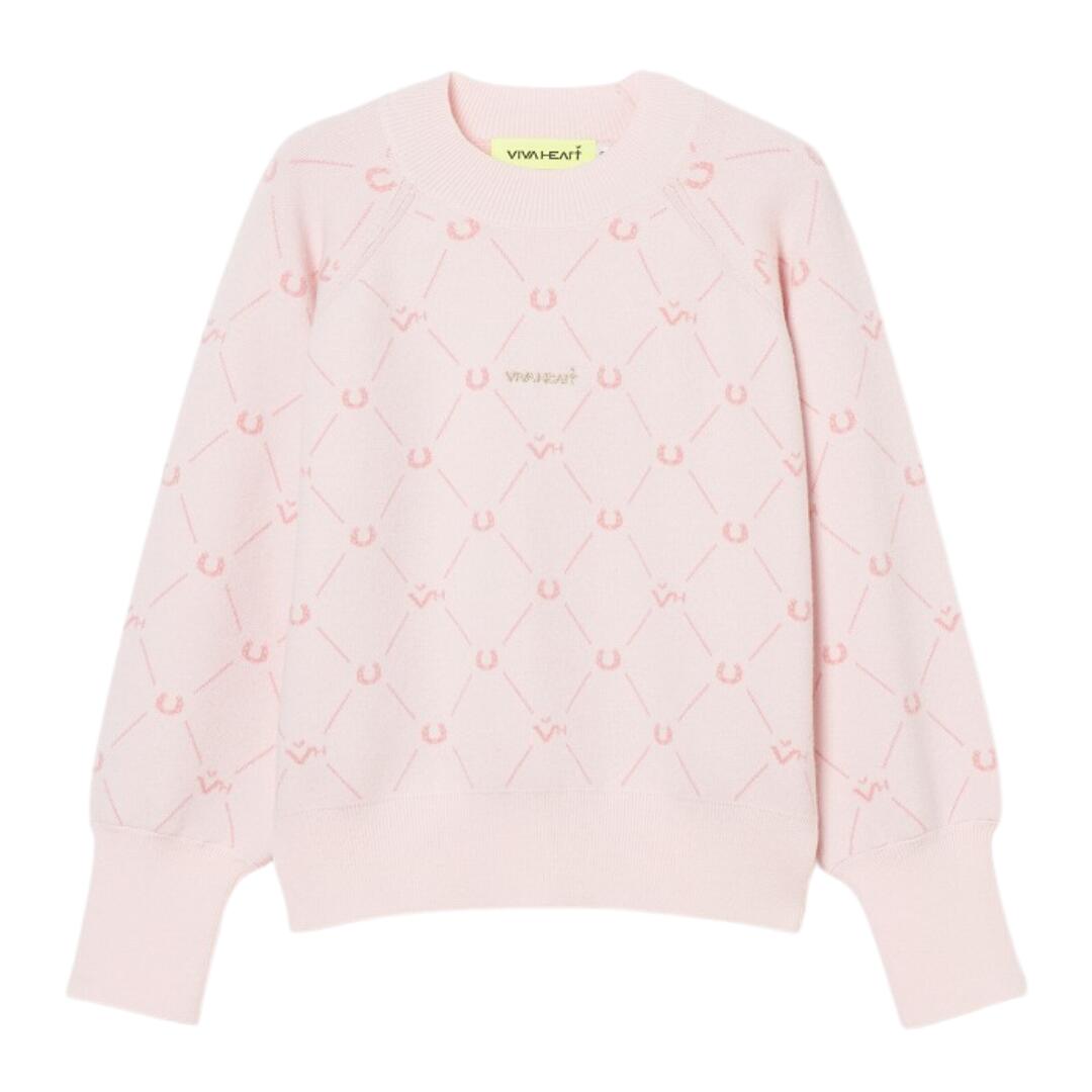 【送料無料】 VIVA HEART ビバハート ラシェル柄 ジャカード レディース ゴルフ ゴルフウェア モックネック ニット セーター 抗ピリング 40/42 M/L 01214010 012-14010 SALE セール