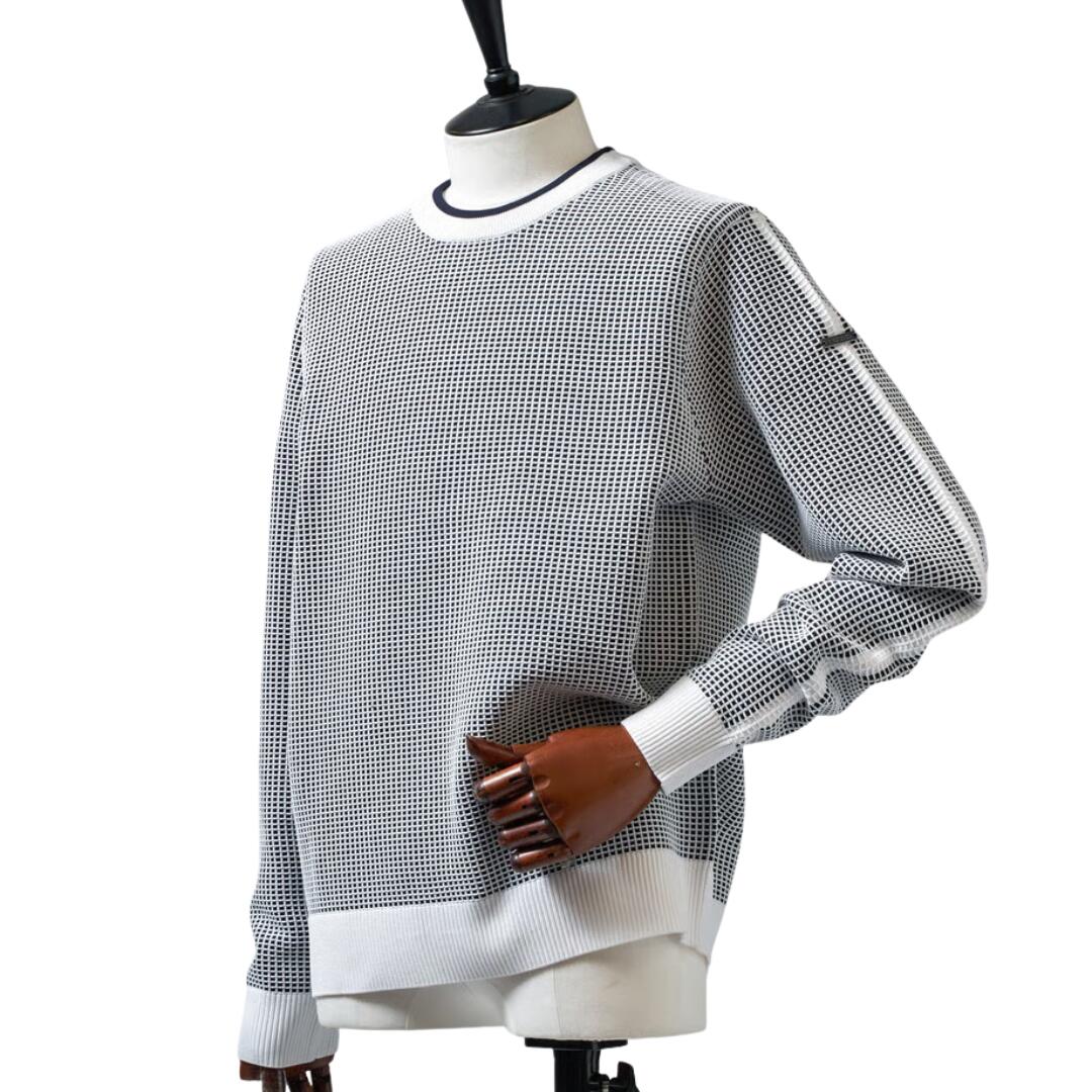 【送料無料】 MOCO モコ ウーリーポリエステル ニット セーター クルーネック メンズ ゴルフ ビジネス ウェア 紳士服 軽量 イージーケア 手洗い可能 48/50/52 M/L/LL/XL 21-1252910