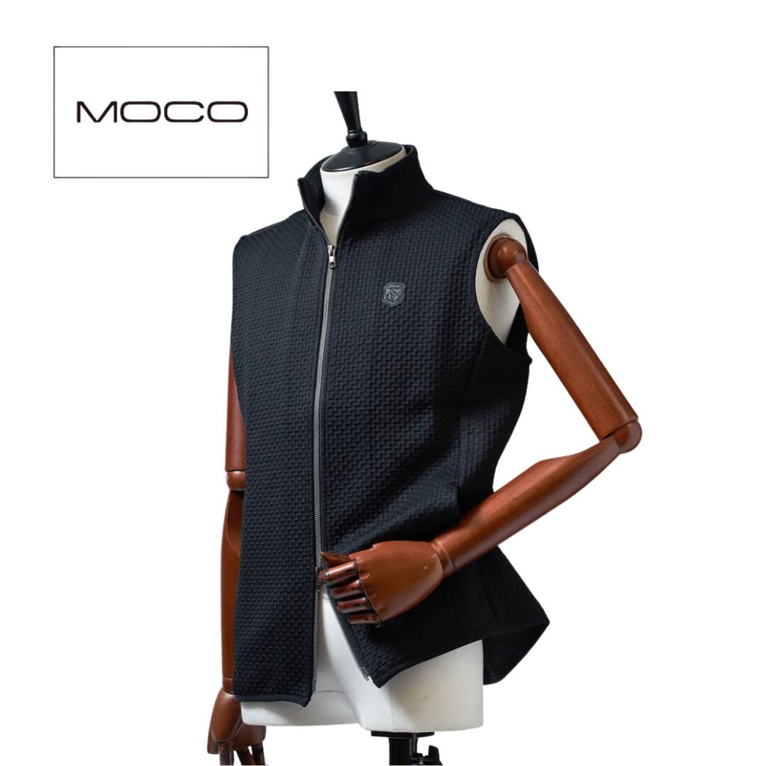 【送料無料】 MOCO モコ フルZIPベスト メンズ ゴルフ ウェア 紳士服 ジレ ダブルジップ アウター モックネック ハイネック サイズ50 L 21-5252840